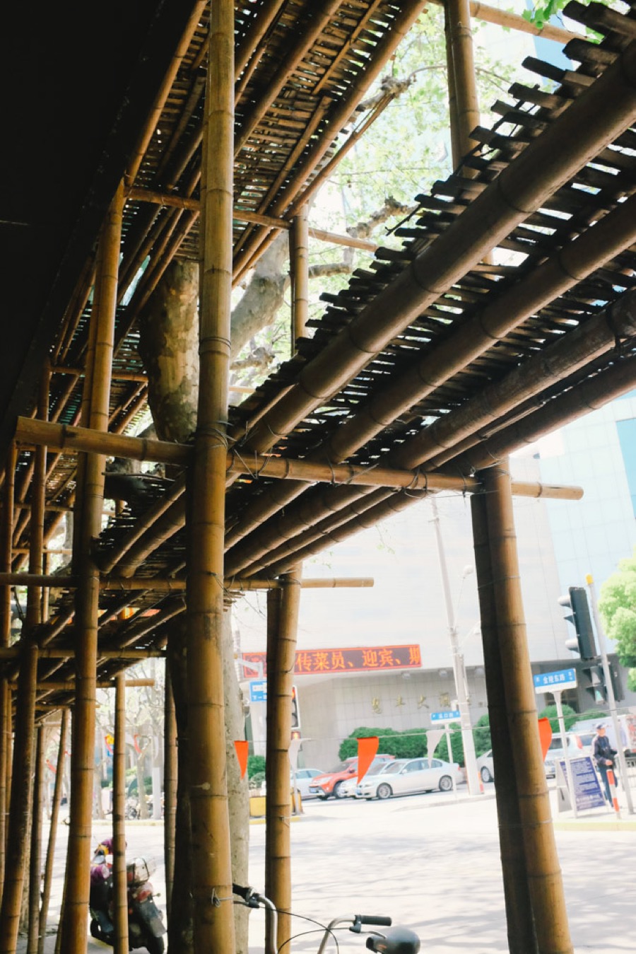 bamboo scaffolding. One of the chinese flavors in a globalized city
